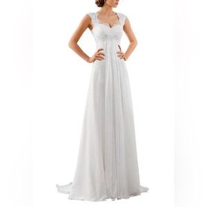 Abaowedding Elegant White Lace Wedding Dress Size 16 New With Tags